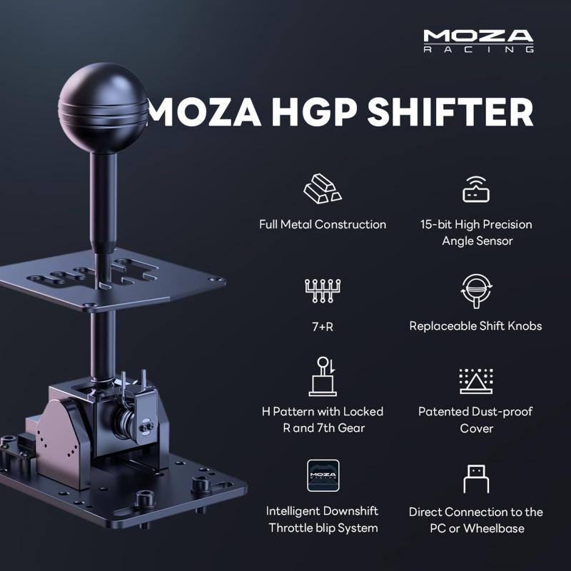 Simulador Shifter MOZA HGP Racing Shifter 7+R PC USB Shifters